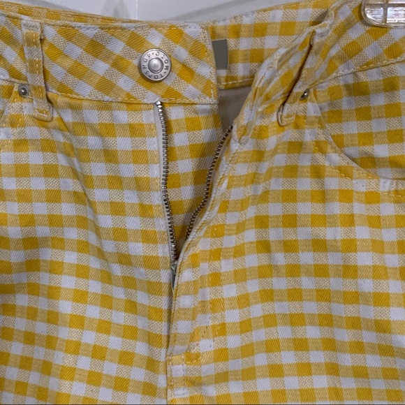 Topshop Moto Gingham Denim Mom Shorts - Picture 6 of 11